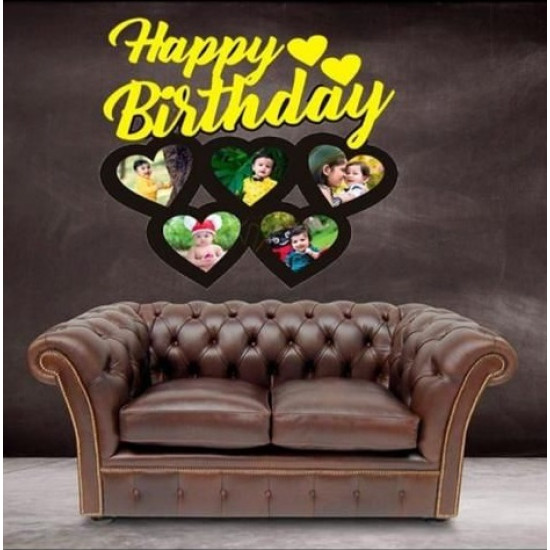 Beautiful Happy Birthday Photo Frame on Wall 