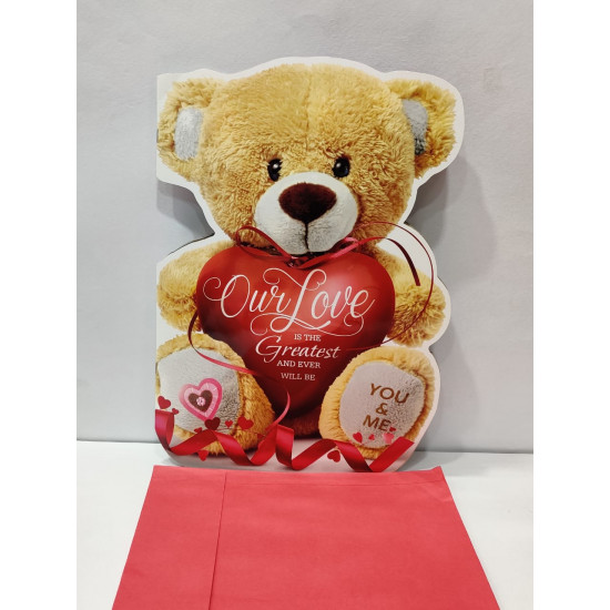 Yellow Teddy Bear with Big Teddy Card