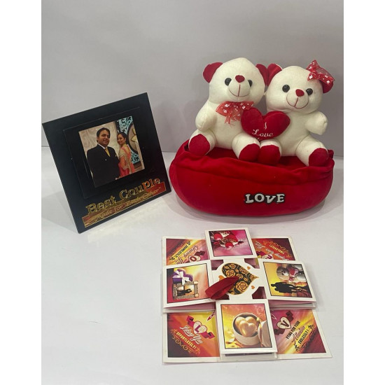 Love Couple Teddy with Special Valentine’s Day Card