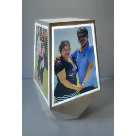 Personalised White Rotating Lamp with LED Light