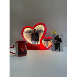 Double Heart Magic Mirror with Heart Handle Mug Combo