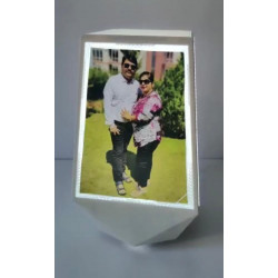 Personalised White Rotating Lamp with LED Light