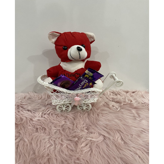 Big Red Teddy with Chocolate Combo