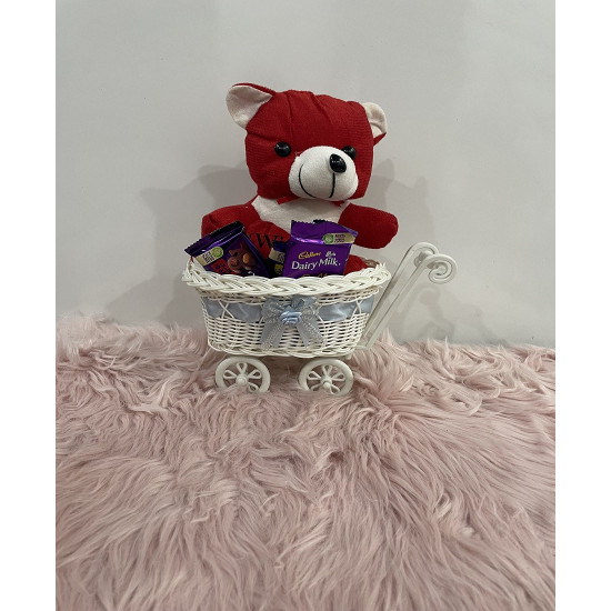 Big Red Teddy with Chocolate Combo