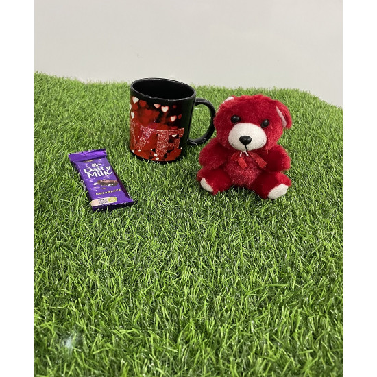 Black Mug with Red Teddy Combo