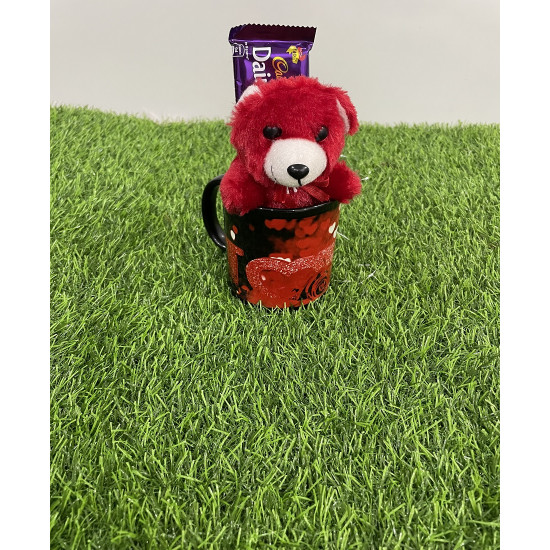 Black Mug with Red Teddy Combo