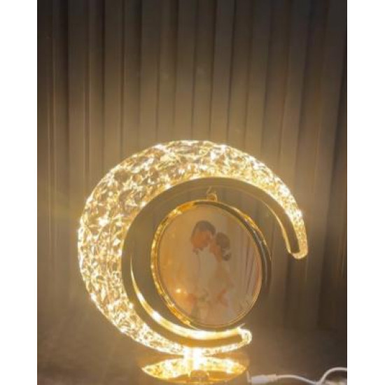 Crystal Moon Personalised Lamp With 3 Changing Light Colours