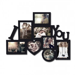 Wooden I Love You Photo Collage Wall Hanging