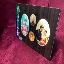 LED Wooden  Landscape Photo Frame with 4 Pics