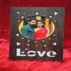 Love LED Wooden Photo Frame with Little Glowing Stars