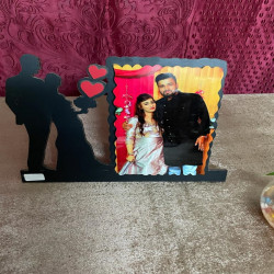 Personalized Photo Frame with Two Loving Hearts