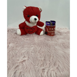 Red Heart Handle Mug with Big Red Teddy Combo