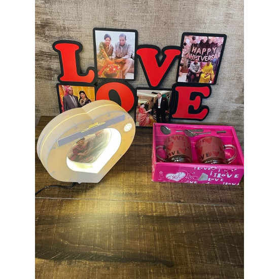 Love Photo Frame with Love Coffee Mug 3-in-1 Combo