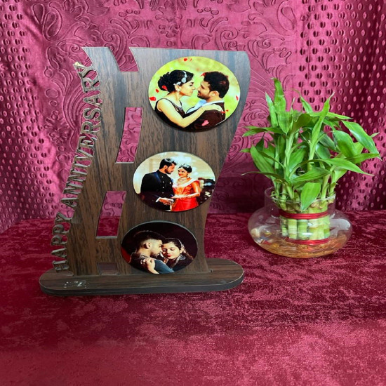 Anniversary Photo Frame with Three Circular Images