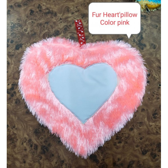 Customised Heart Shaped Fur Cushion 