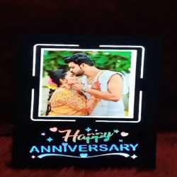 Happy Anniversary LED Wooden Photo Frame