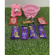 Pink Teddy & Basket Chocolate Combo